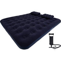 LUFTBETT Luftmatratze Camping 203x183x22cm mit Pumpe und 2 Kissen - Blau, Kunststoff (183/203cm) - Avenli