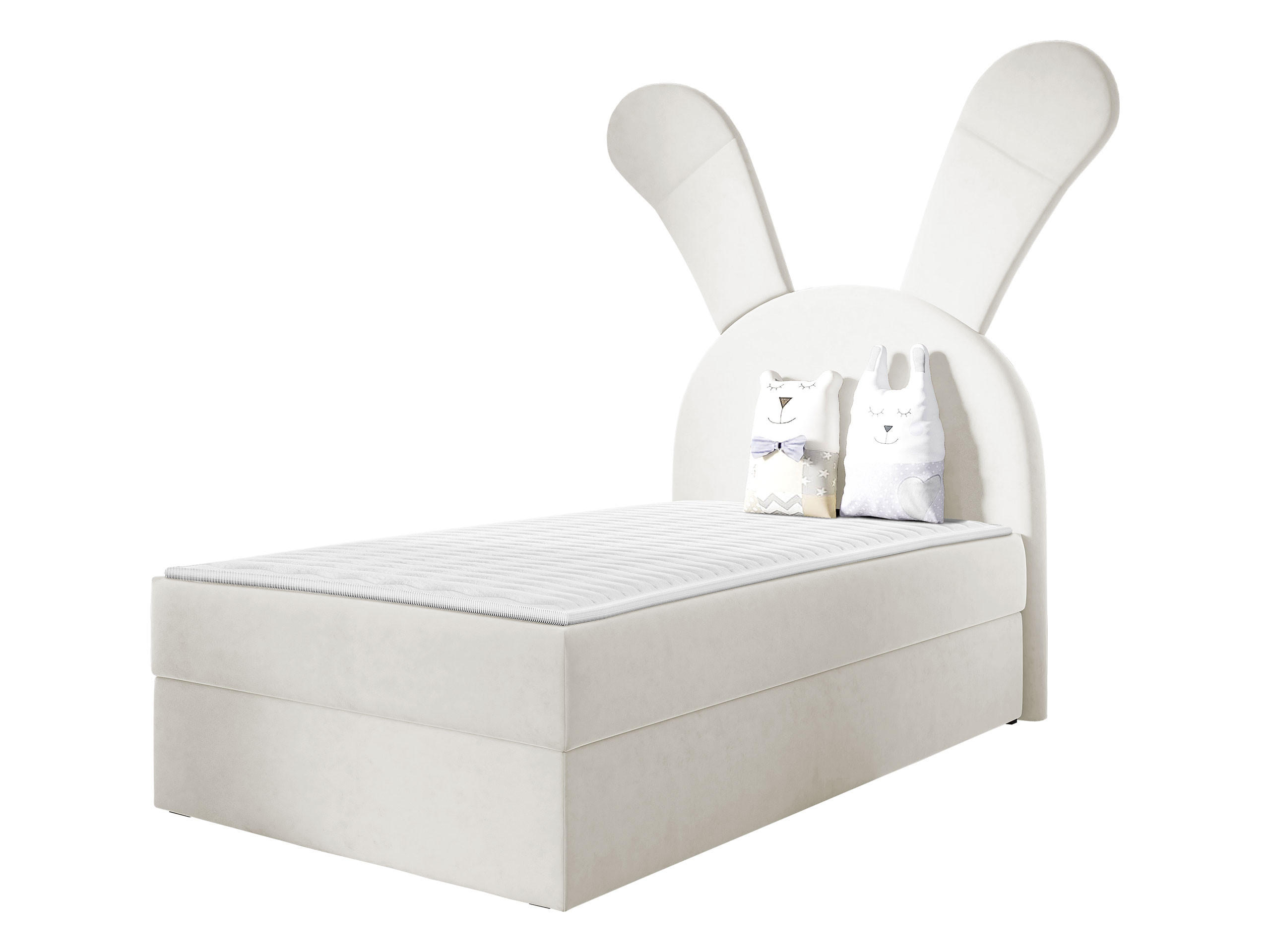 BOXBETT Bunny Light, Seite: Rechts - Creme/Schwarz, Holz/Textil (100/200cm) - MIRJAN24