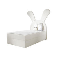 BOXBETT Bunny Light, Seite: Links - Creme/Schwarz, Holz/Textil (100/200cm) - MIRJAN24