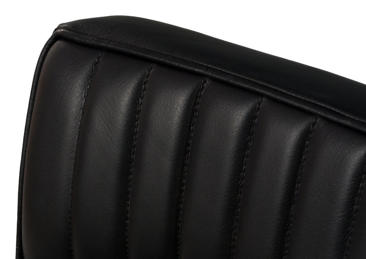 FREISCHWINGER Echtleder 52x61x92 schwarz IRON LABEL #21 - Schwarz, Leder (52/92/61cm) - Massivmoebel24