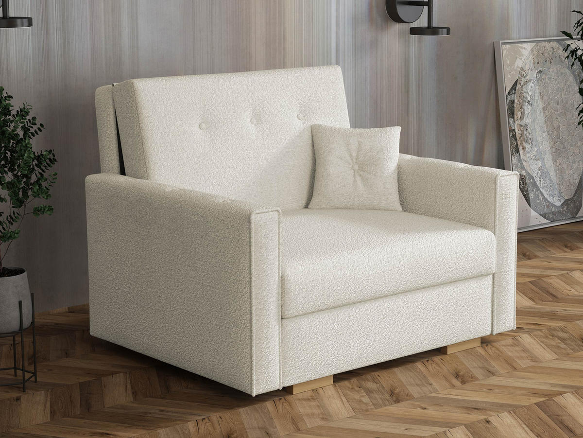 SCHLAFSOFA Viva Sonic I - Beige/Schwarz, Holz/Textil (103/85/100cm) - MIRJAN24