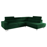 ECKSOFA Fonti, Seite: Rechts - Dunkelgrün, Holz/Textil (253/188cm) - MIRJAN24