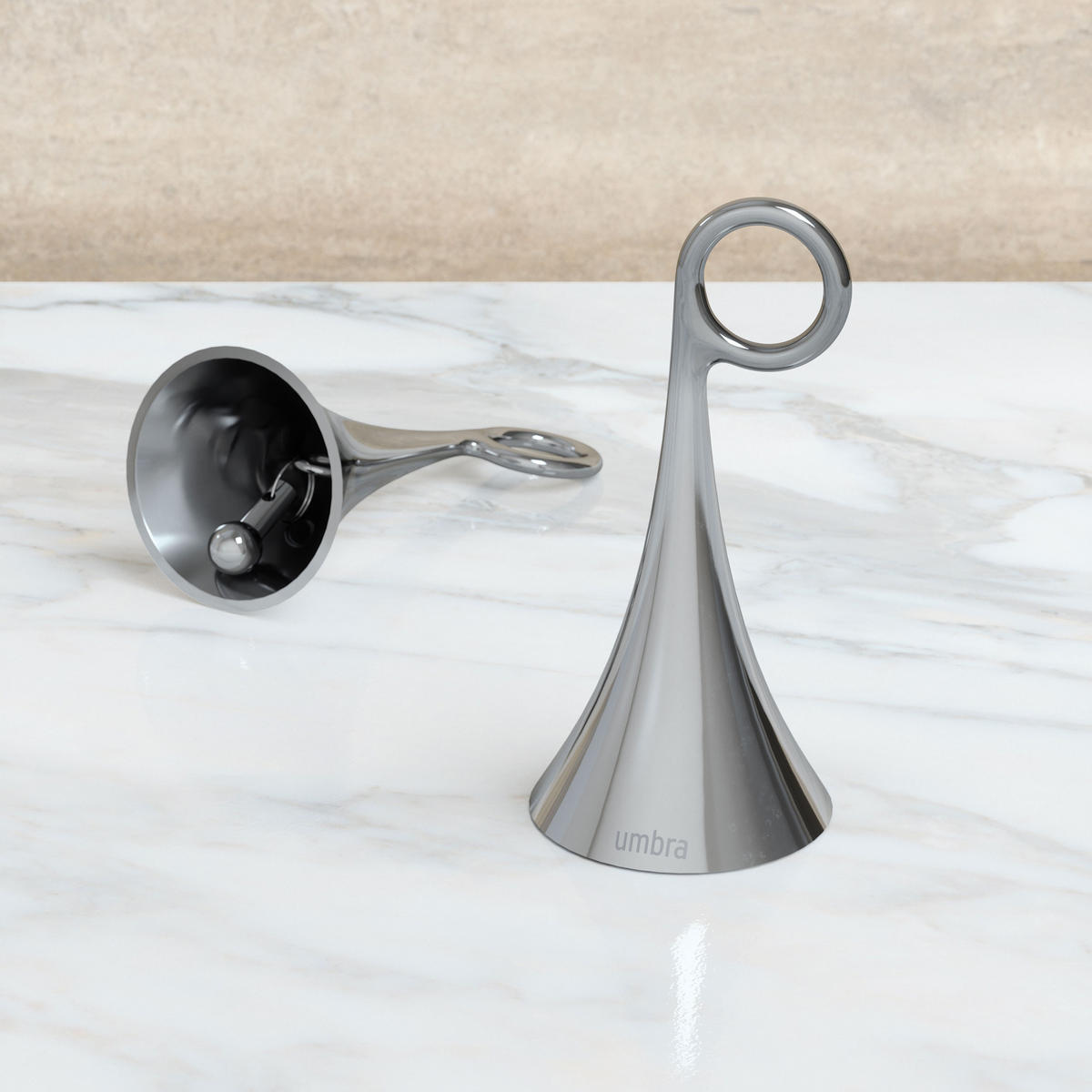 HANDGLOCKE Isa, Chrom - Silberfarben, Metall (7/13/7cm) - Umbra