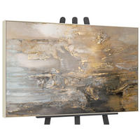 GEMÄLDE Goldene Horizonte II Schattenfugenrahmen Beige 120x80 cm - Beige, Holz (120/80cm) - YS-art gallery