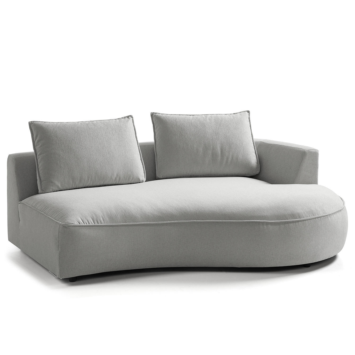 OTTOMANE - modular - Hellgrau/Schwarz, Kunststoff/Textil (196/82/146cm) - home24