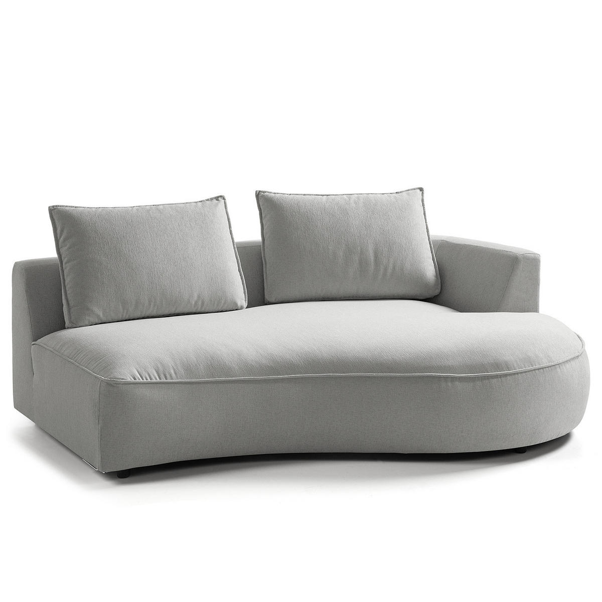 OTTOMANE - modular - Hellgrau/Schwarz, Kunststoff/Textil (196/82/146cm) - home24