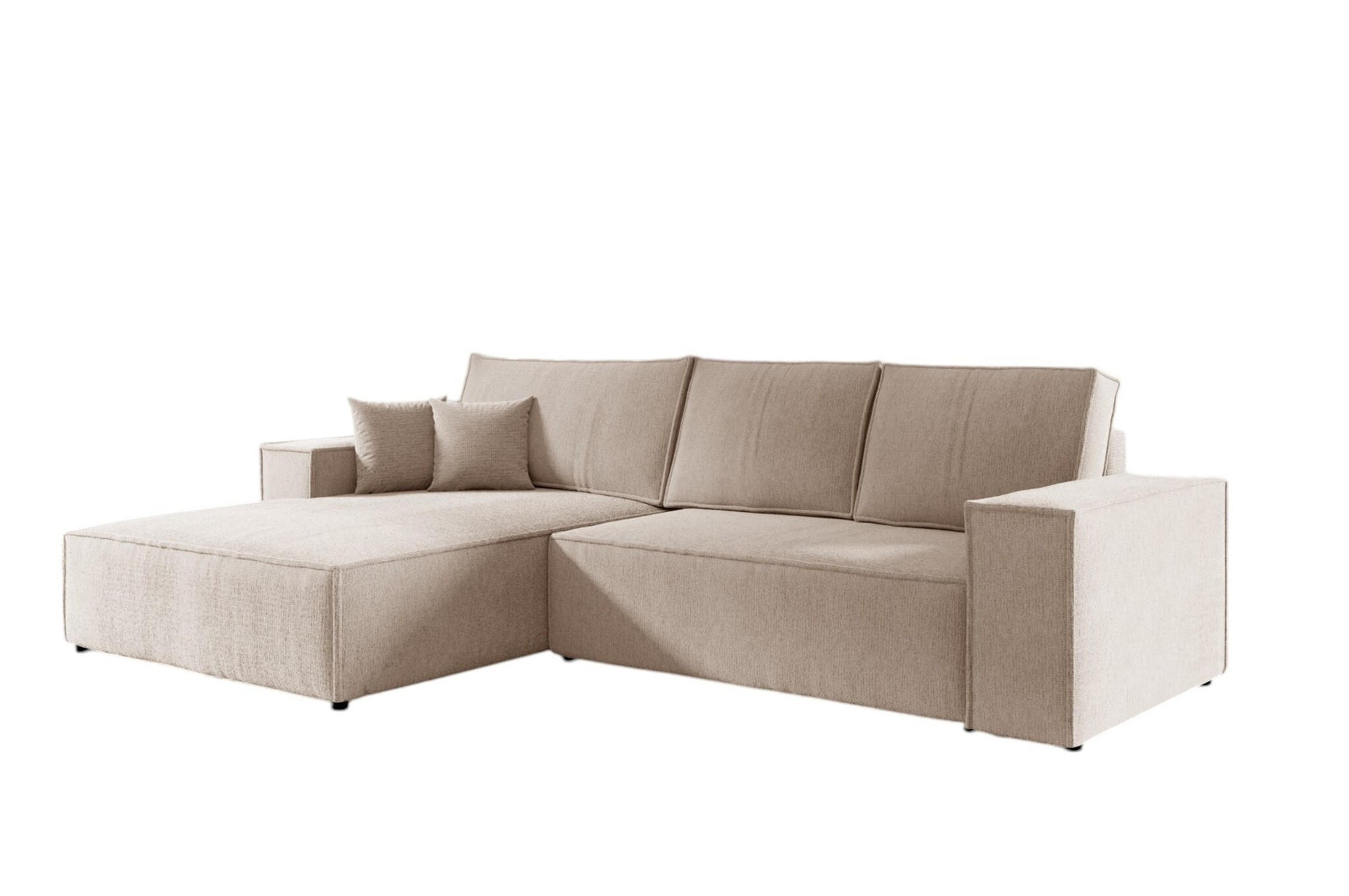 ECKSOFA Corunia In Aragon - Beige, Holzwerkstoff/Textil (294/185cm) - Fun Möbel