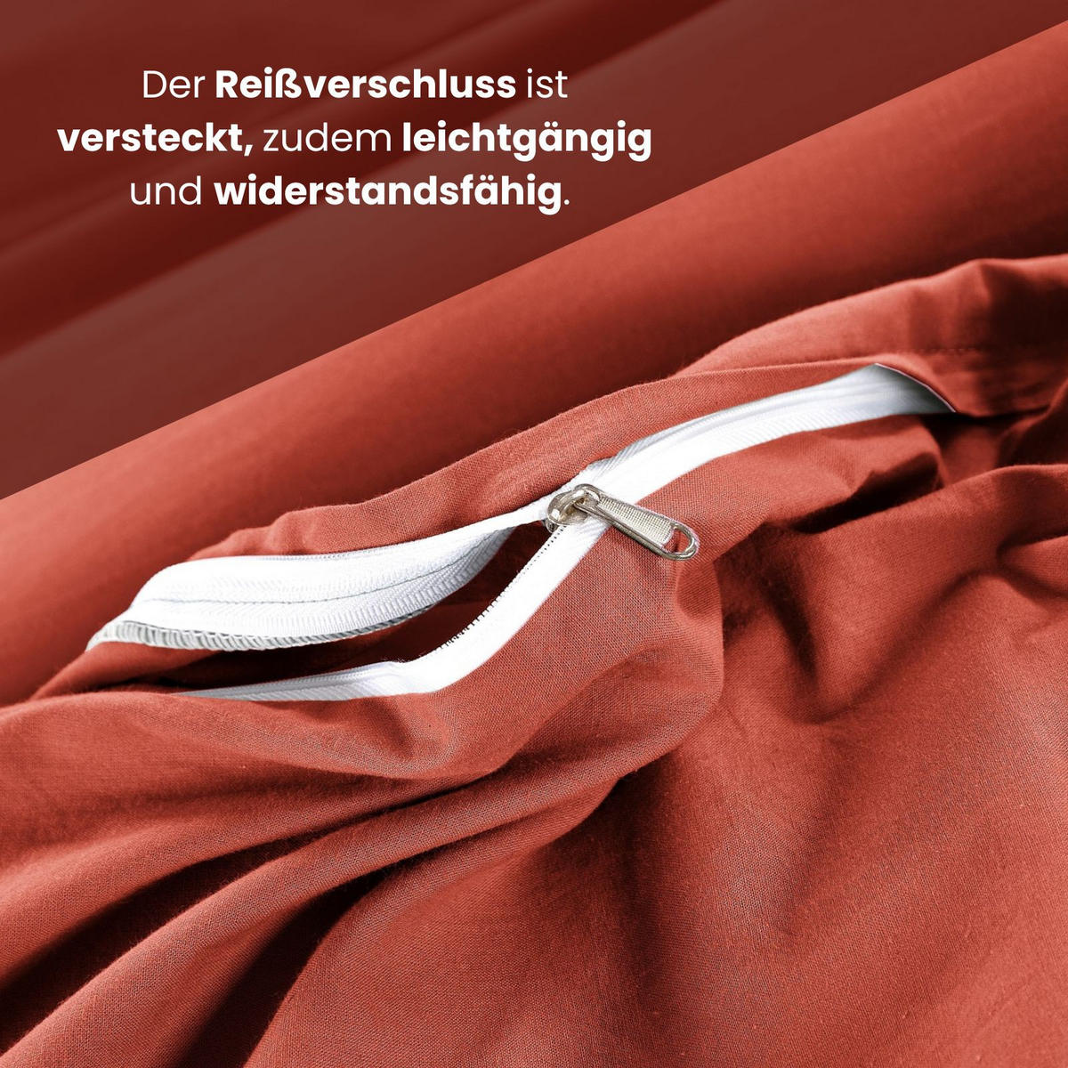 BETTWÄSCHE Stone Washed rot 135/200 cm 100% Baumwolle Used-Effekt mit Stehsaum - Rot, Textil (135/200cm) - wometo