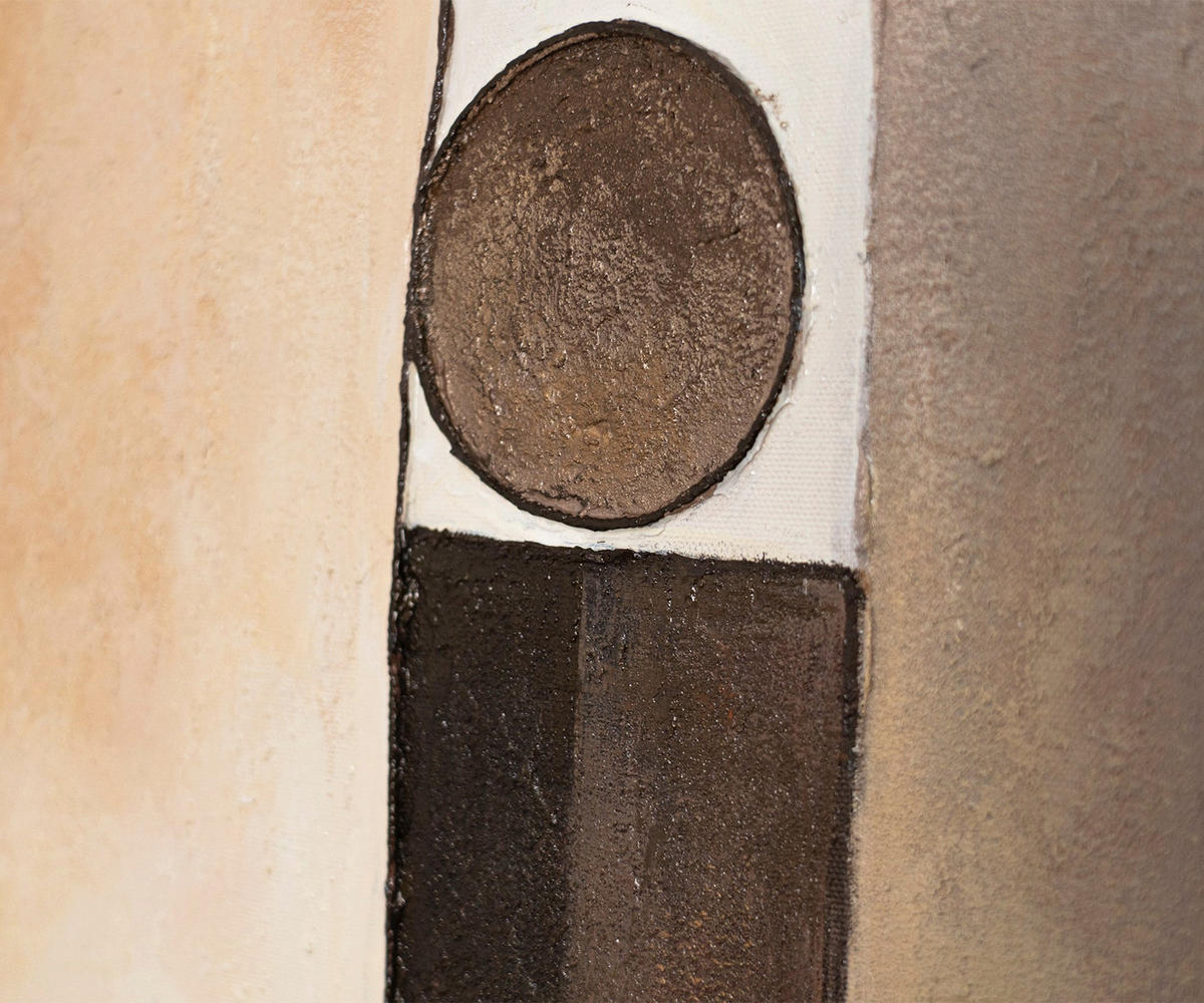 GEMÄLDE Stadt der Figuren Schattenfugenrahmen Eichefarben 120x80 cm - Eichefarben, Holz (120/80cm) - YS-art gallery