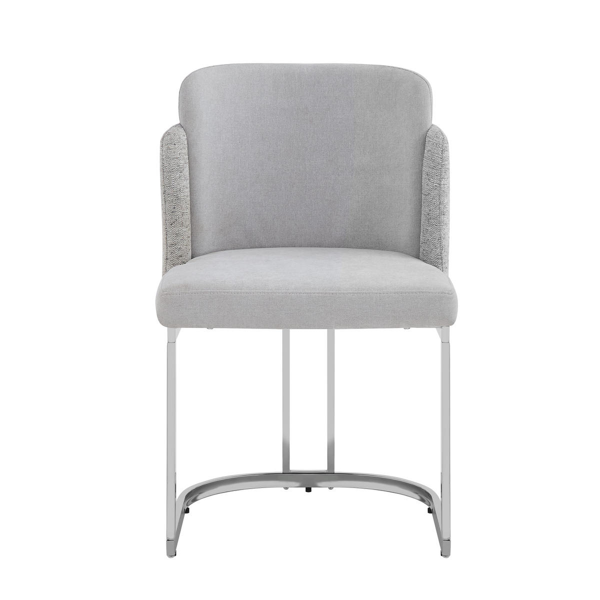 ESSZIMMERSTUHL 2er Set Chenille Hellgrau Silber Modern - Grau, Textil (61.5/86/53.5cm) - FLIEKS