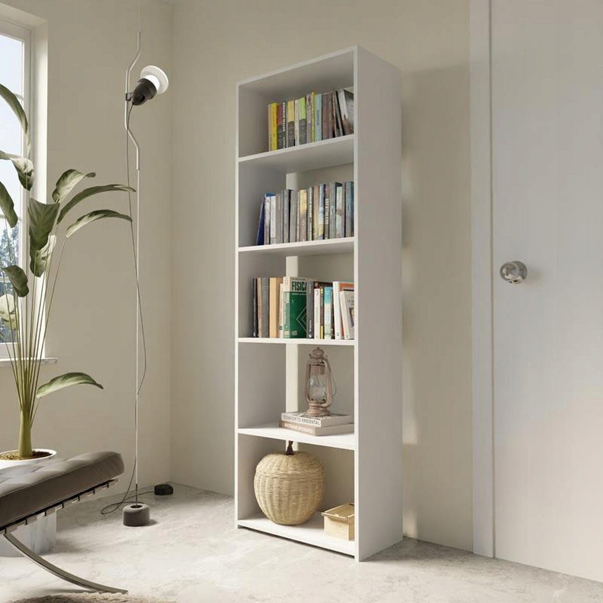 BÜCHERREGAL 60/30 EX3 Weiß 60/30/180 cm - Weiß, Holzwerkstoff (60/180/30cm) - Matkam Möbel