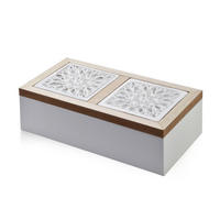 TEEBOX Sadie Weiß 25/14/8 cm Holz - Weiß, Holz (14/8/25cm) - Mondex