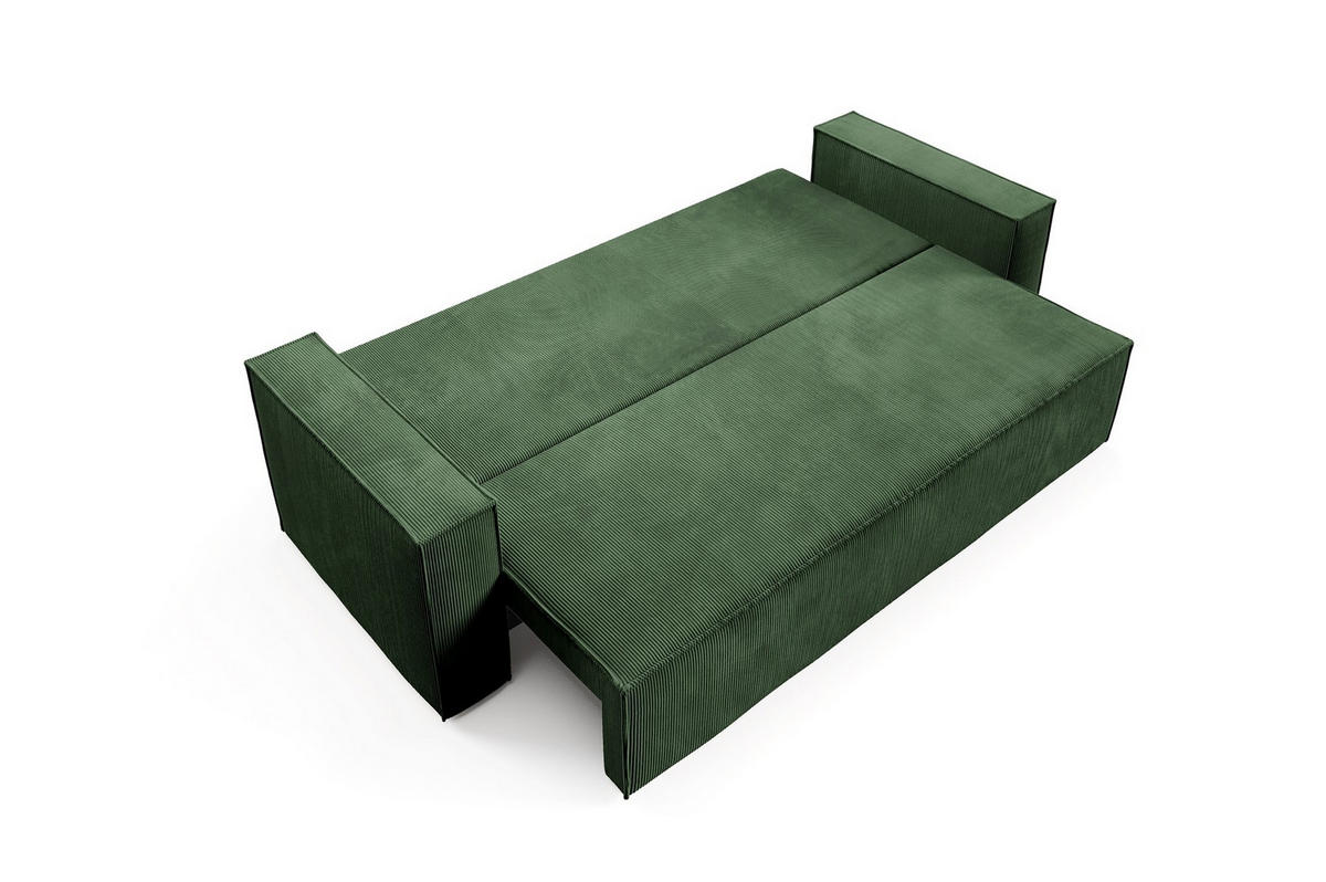 SOFA Roda Grün, Kordsofa mit Schlaffunktion - Grün, Holzwerkstoff/Textil (248/93/96cm) - Bettso