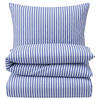 SEERSUCKER-BETTWÄSCHE 155x220 gestreift Sommer Bettbezug Bügelfrei aus 100% Baumwolle, Bettbezüge Streifen Muster Blau - Blau, Textil (155/220cm) - Carpe Sonno