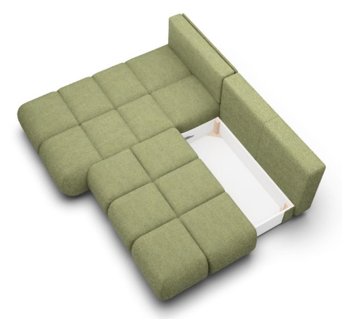 ECKSOFA Grün MILA Ausziehbar Links Ohne Armlehnen - Grün, Textil (230/177cm) - Sepro Meble