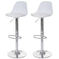 BARHOCKER 2er-Set , einfach Sitzhöhe 60-80cm Kunstleder Weiß Tresenhocker - Weiß, Kunststoff (39/103/43cm) - PROREGAL