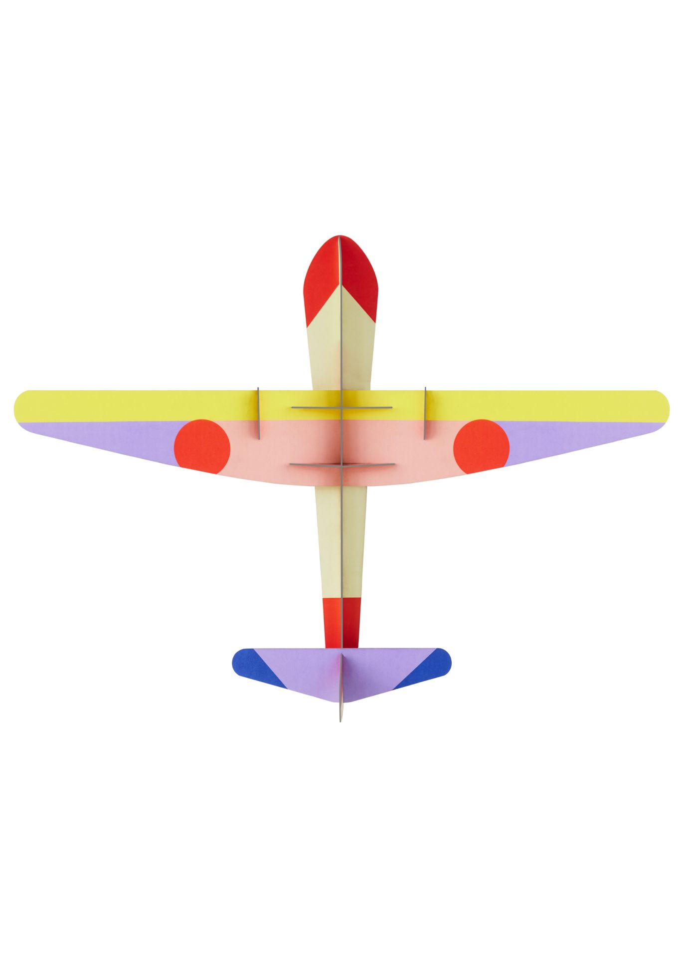 WANDDEKO Mutiges Flugzeug 9.5/36.5 cm - Multicolor, Wellpappe (9.5/36.5/50cm) - KUNSTLOFT