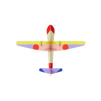 WANDDEKO Mutiges Flugzeug 9.5/36.5 cm - Multicolor, Wellpappe (9.5/36.5/50cm) - KUNSTLOFT