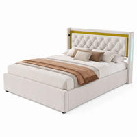 POLSTERBETT mit Bettkasten und Matratze 140x200 cm Beige - Beige, Metall (140/200cm) - Beauniv