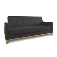 SCHLAFSOFA Wood - Beige/Schwarz, Holz/Textil (215/89/89cm)