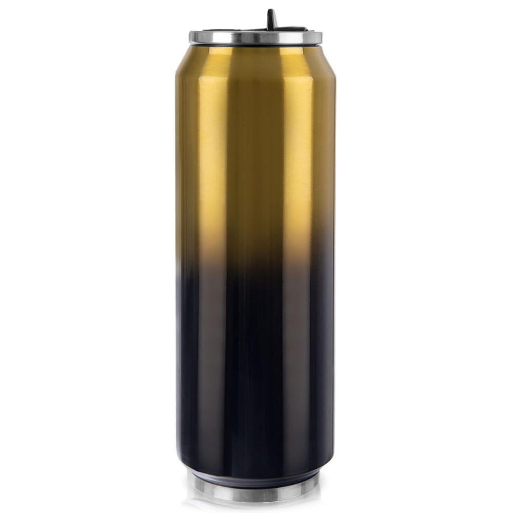 THERMOBECHER Dose Gold 700 ml Schwarz - Schwarz, Metall (0.7L) - Orion 