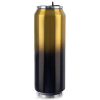 THERMOBECHER Dose Gold 700 ml Schwarz - Schwarz, Metall (0.7L) - Orion 
