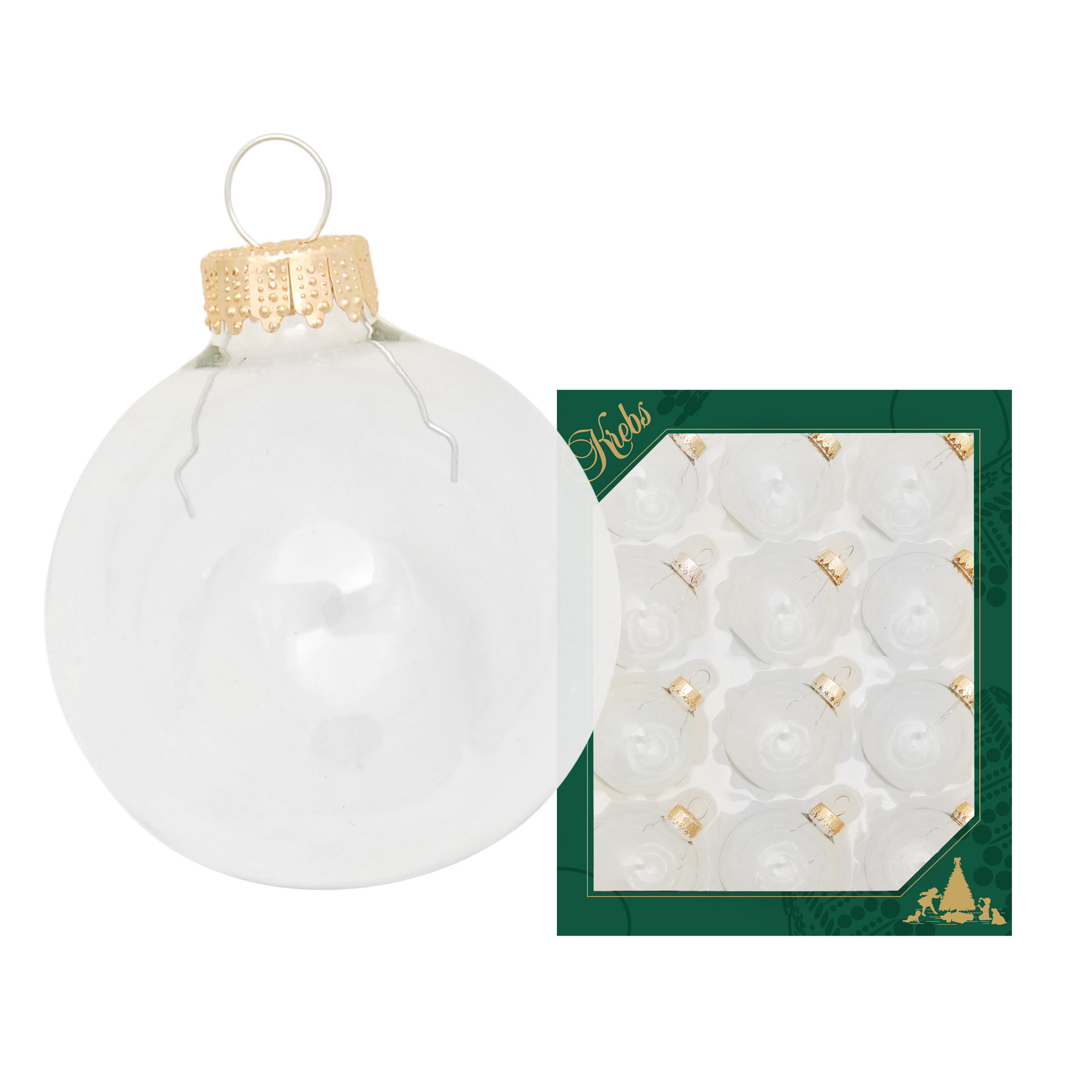 Krebs Glas Lauscha Christbaumkugeln Transparent 5x5x5 cm