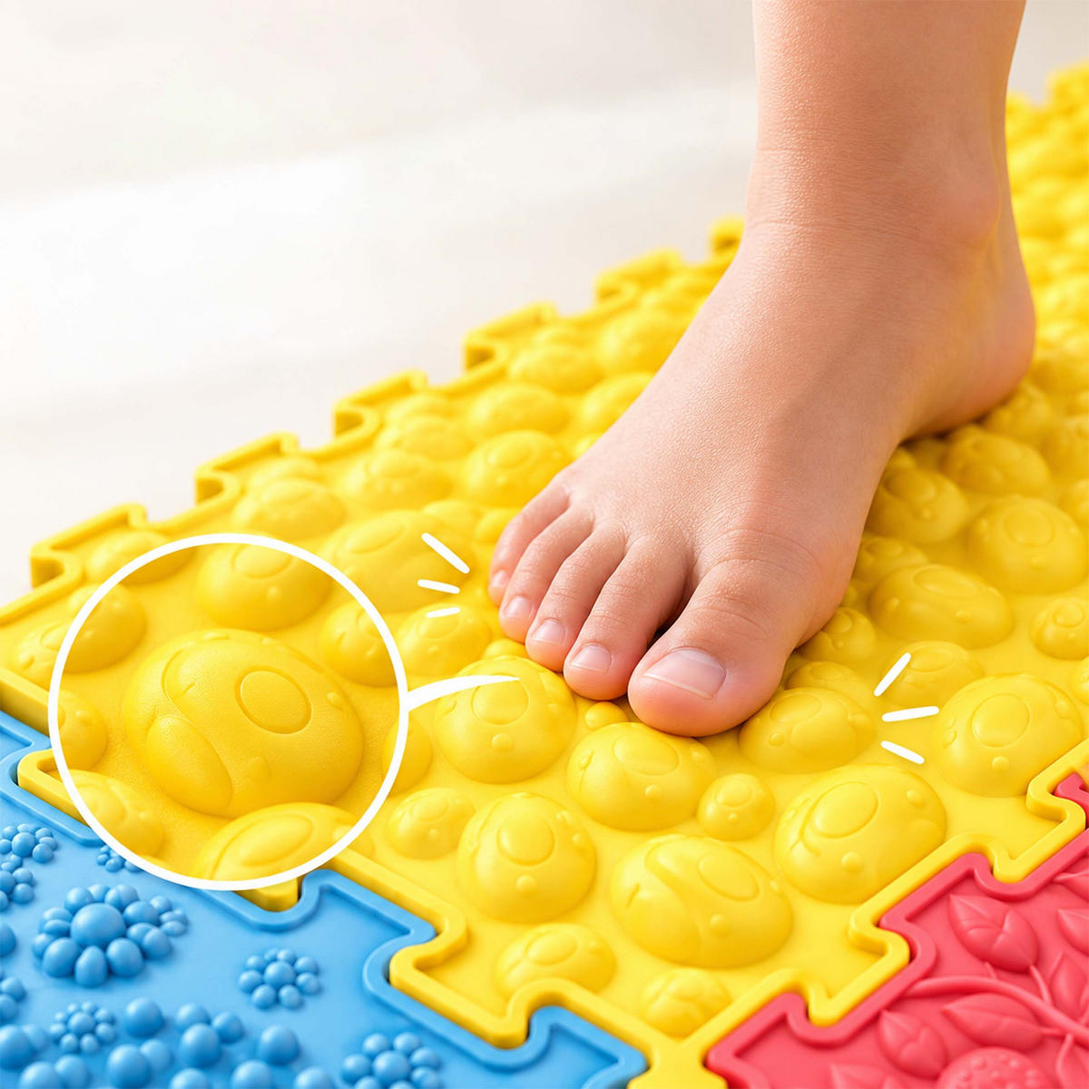 PODLOŽKY Barevné senzorické 6-dílná sada silikon - různobarevná, plast (24.5/24.5cm) - Relaxdays