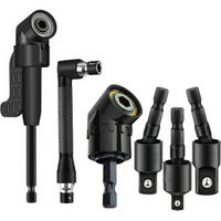 BOHRER-SET – 6-teilig – Schwarze lange Bohrer + kurze Bohrer + 3-teiliger Druckluftschrauber + L-förmiger Steckschlüssel - Schwarz, Metall (15/10/5cm) - DCA