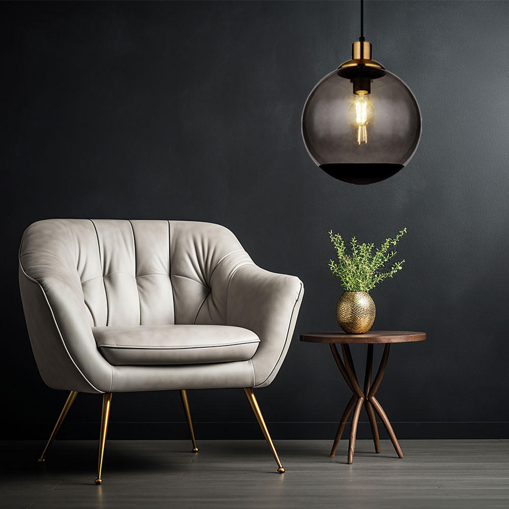 Thumbnail - Globo Lighting Pendelleuchte, Schwarz, Glas, Rund, 25x120x25 cm, Lampen & Leuchten, Innenbeleuchtung, Hängelampen, Pende...