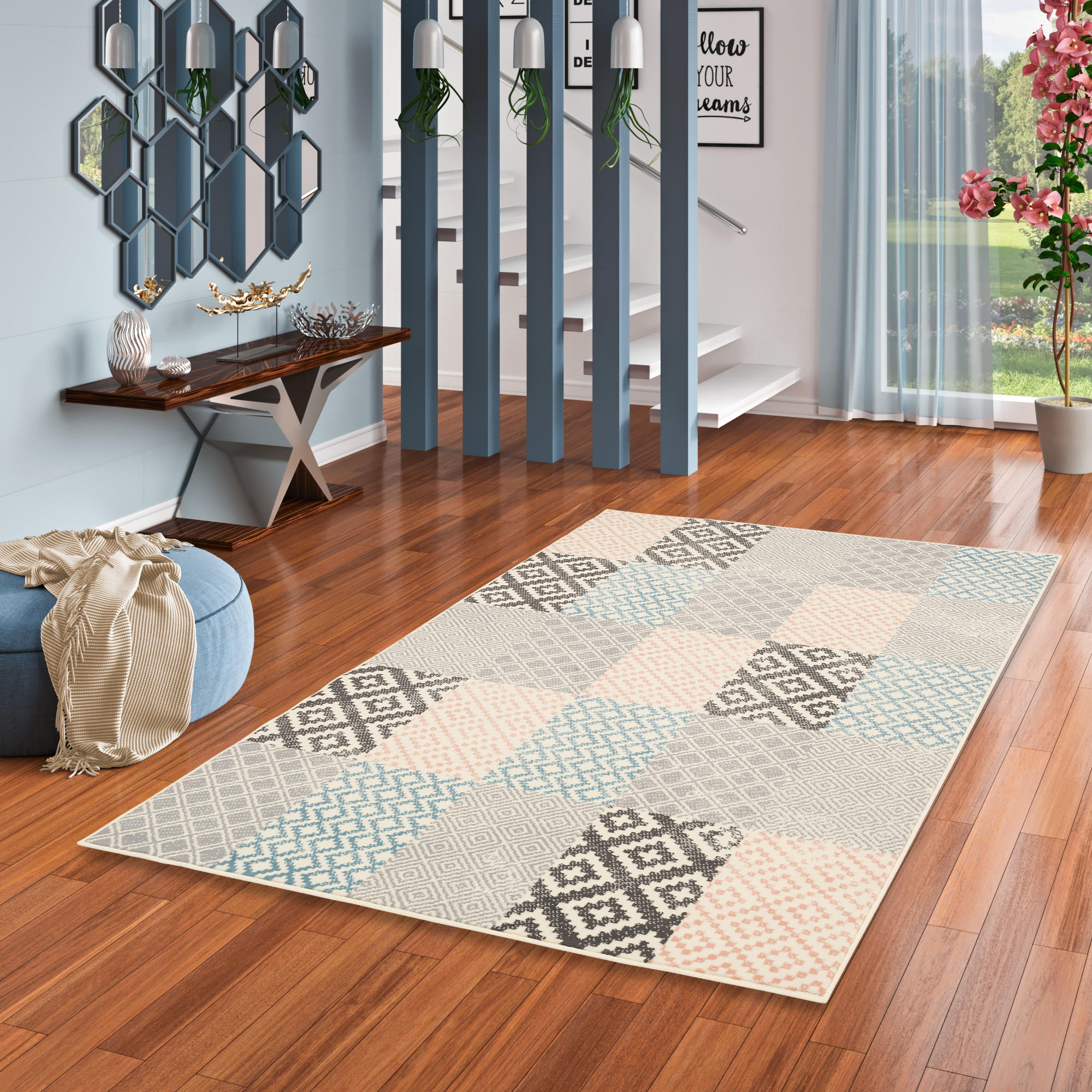 DESIGNER TEPPICH PASSION PASTELL PATCHWORK - Beige, Textil (185/270cm) - Pergamon