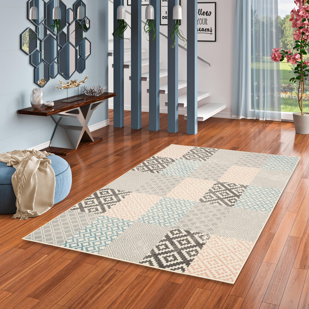 DESIGNER TEPPICH PASSION PASTELL PATCHWORK - Beige, Textil (140/200cm) - Pergamon