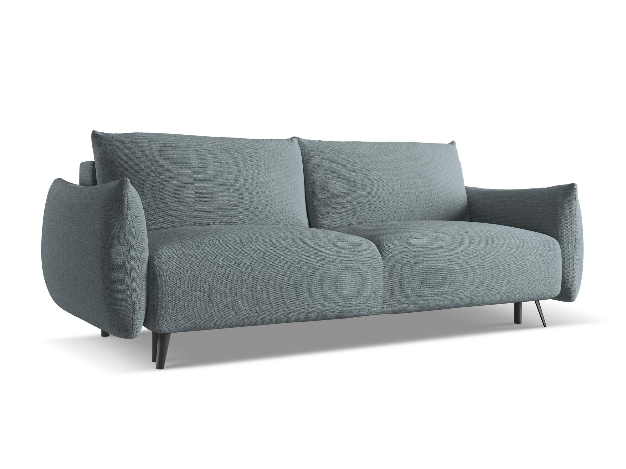 3-SITZER SOFA mit Schlaffunktion Chenille Stoff Blau - Blau/Blaugrau, Textil/Metall (230/86/105cm) - Makamii
