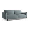 3-SITZER SOFA mit Schlaffunktion Chenille Stoff Blau - Blau/Blaugrau, Textil/Metall (230/86/105cm) - Makamii