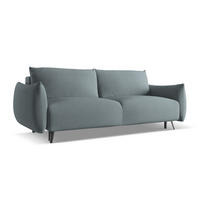 3-SITZER SOFA mit Schlaffunktion Chenille Stoff Blau - Blau/Blaugrau, Textil/Metall (230/86/105cm) - Makamii