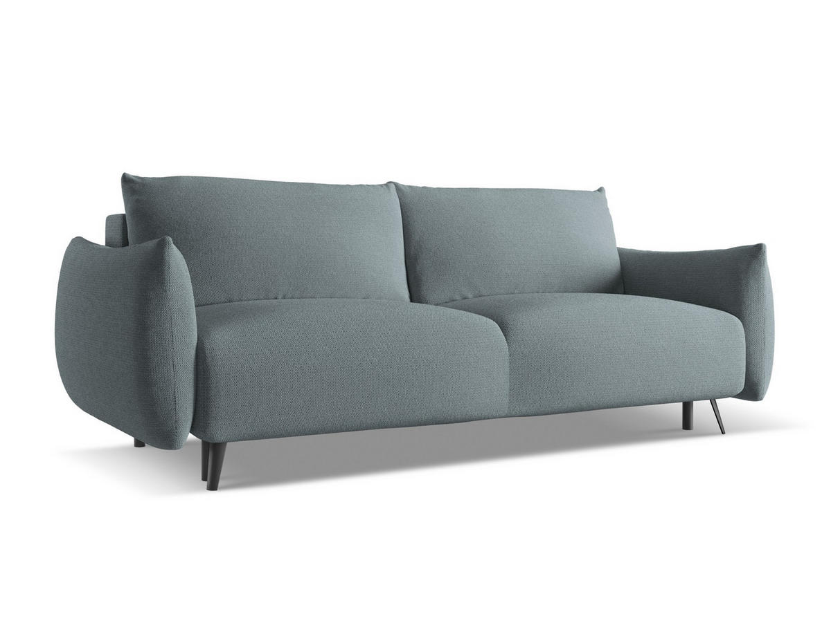 3-SITZER SOFA mit Schlaffunktion Chenille Stoff Blau - Blau/Blaugrau, Textil/Metall (230/86/105cm) - Makamii