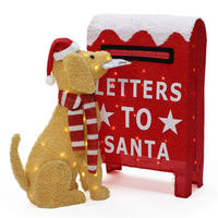 WEIHNACHTSDEKORATION HTHD0235 - Gelb/Rot, Textil/Metall (20/73/46cm) - Hometopia