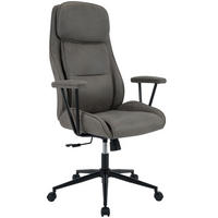 CHEFSESSEL Lederlook Antik-Grau - Schwarz/Grau, Textil/Metall (75/121/65cm) - CLP