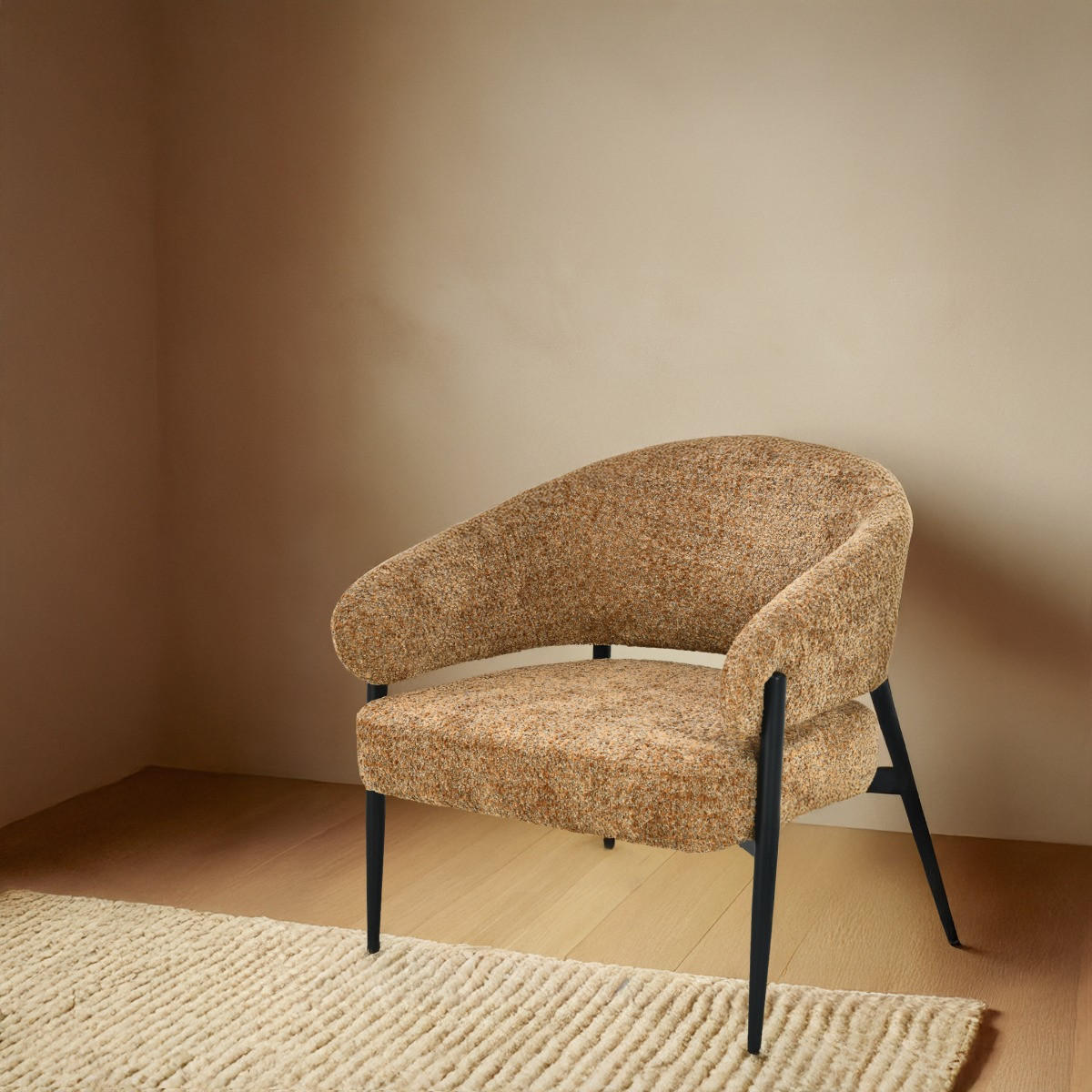 SESSEL Dilan Braun 72.5 /73/75 cm - Cognac, Textil (73/75/72.5cm) - Livingfurn