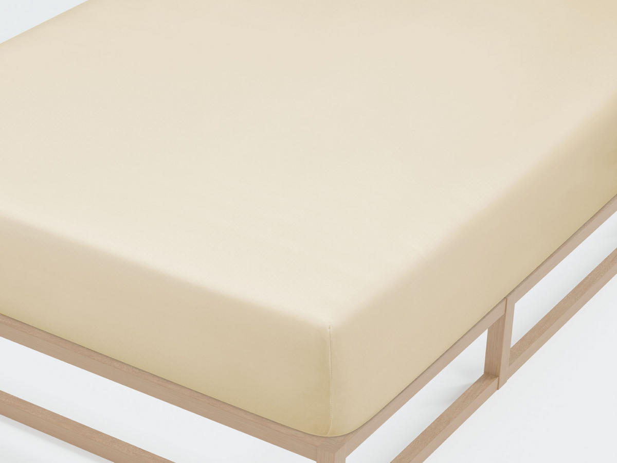 SPANNBETTTUCH Jersey kitt, 120x200 cm - 130x220 cm - Beige, Textil (130/220cm) - biberna