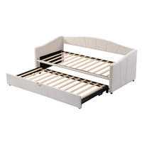 AUSZIEHBETT 90/180/200 cm DE-01743, in Beige, mit Lattenrost - Beige, Holz (90/200cm) - ComfortXL