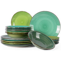 GESCHIRRSET Studio Tavola Summer Green - 18-teilig - Grün, Keramik (2/2/1cm) - Cookinglife
