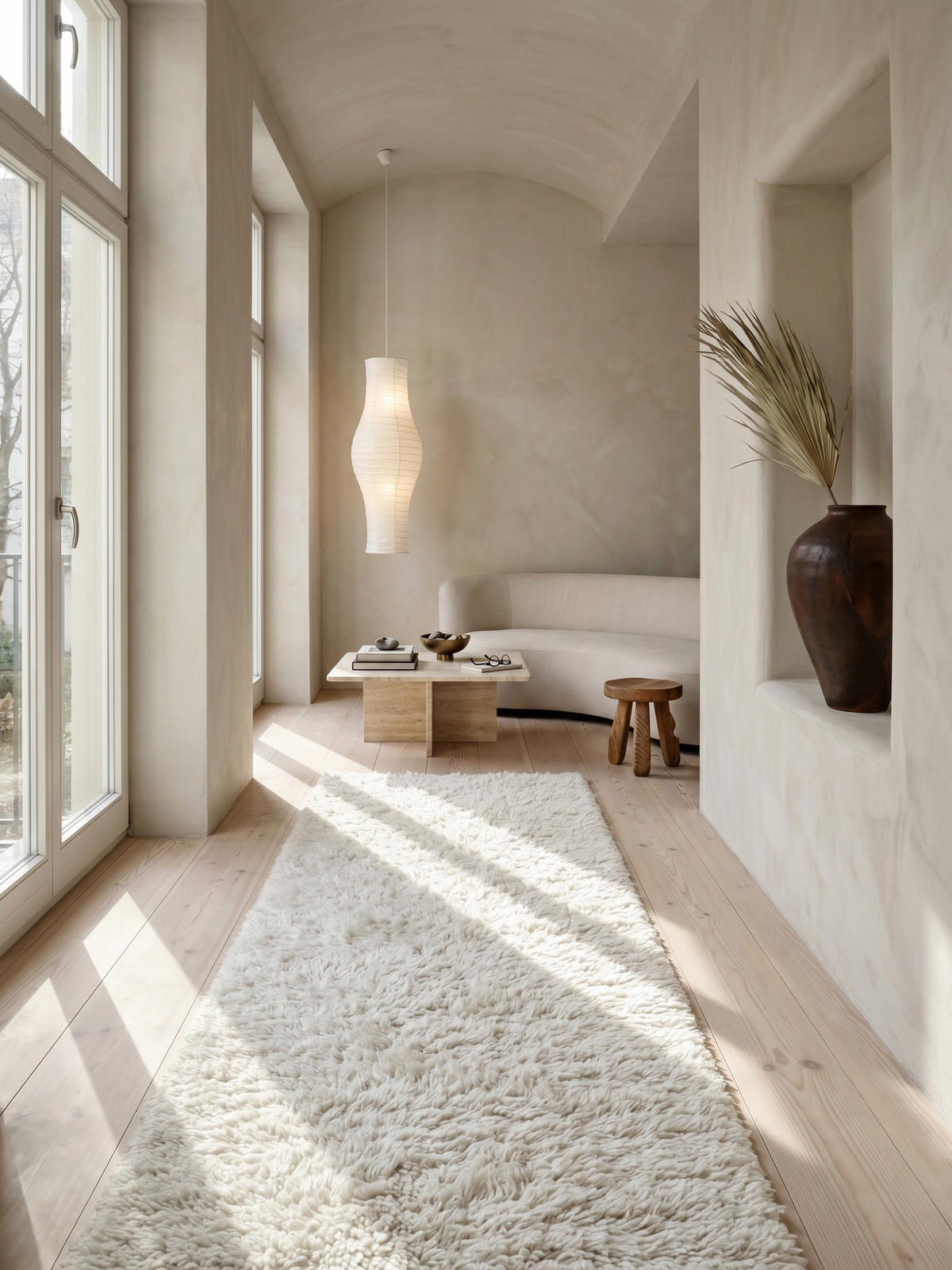 TEPPICH Hochflor Shaggy Einfarbig Weich Flauschig Waschbar Schlafzimmer Creme 80x150 cm – RHEIN - Beige, Textil (150/80cm) - KADIMA DESIGN