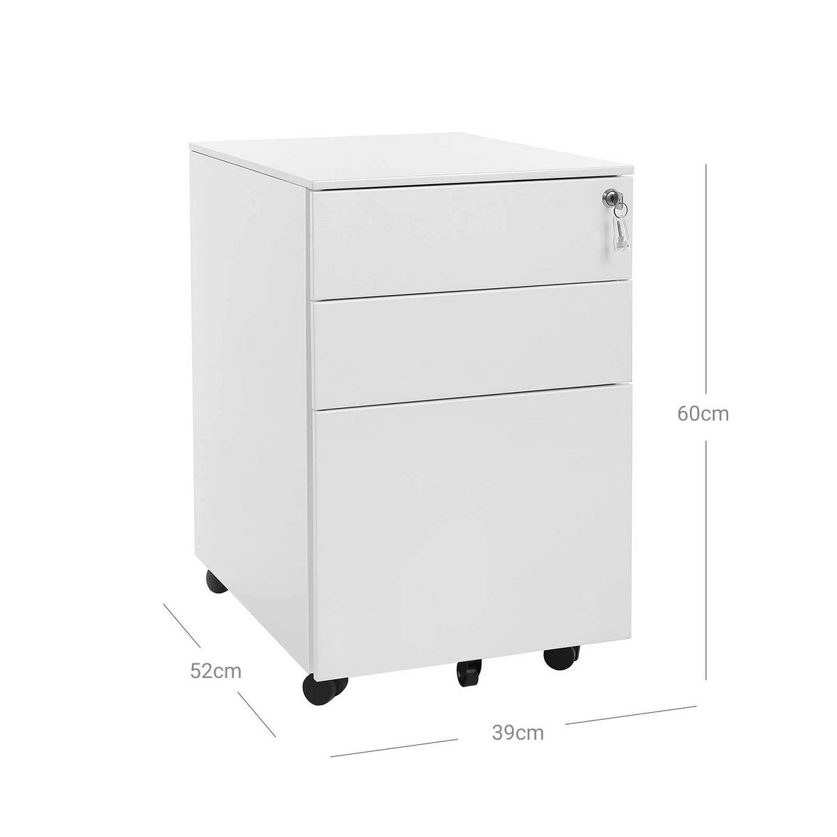 ROLLCONTAINER - Weiß, Metall (39/52/52cm) - Hansiro