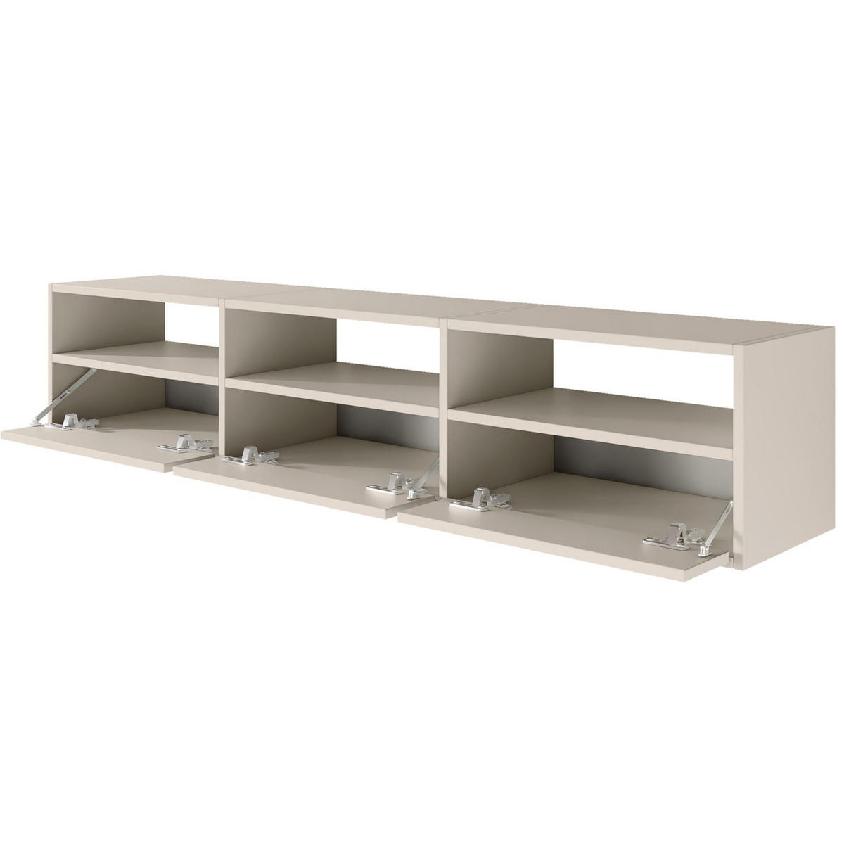 TV-LOWBOARD hängend, 3 Klappen und Ablagen, Kaschmir, 150 cm - Kaschmir, Holzwerkstoff (150.1/30/30cm) - Selsey