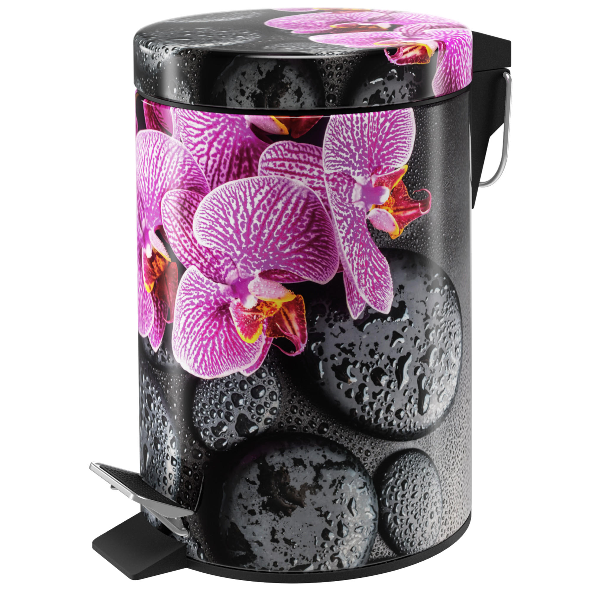 KOSMETIKEIMER Madeira - Violett/Schwarz, Kunststoff/Metall (17/25/25cm) - Sanilo