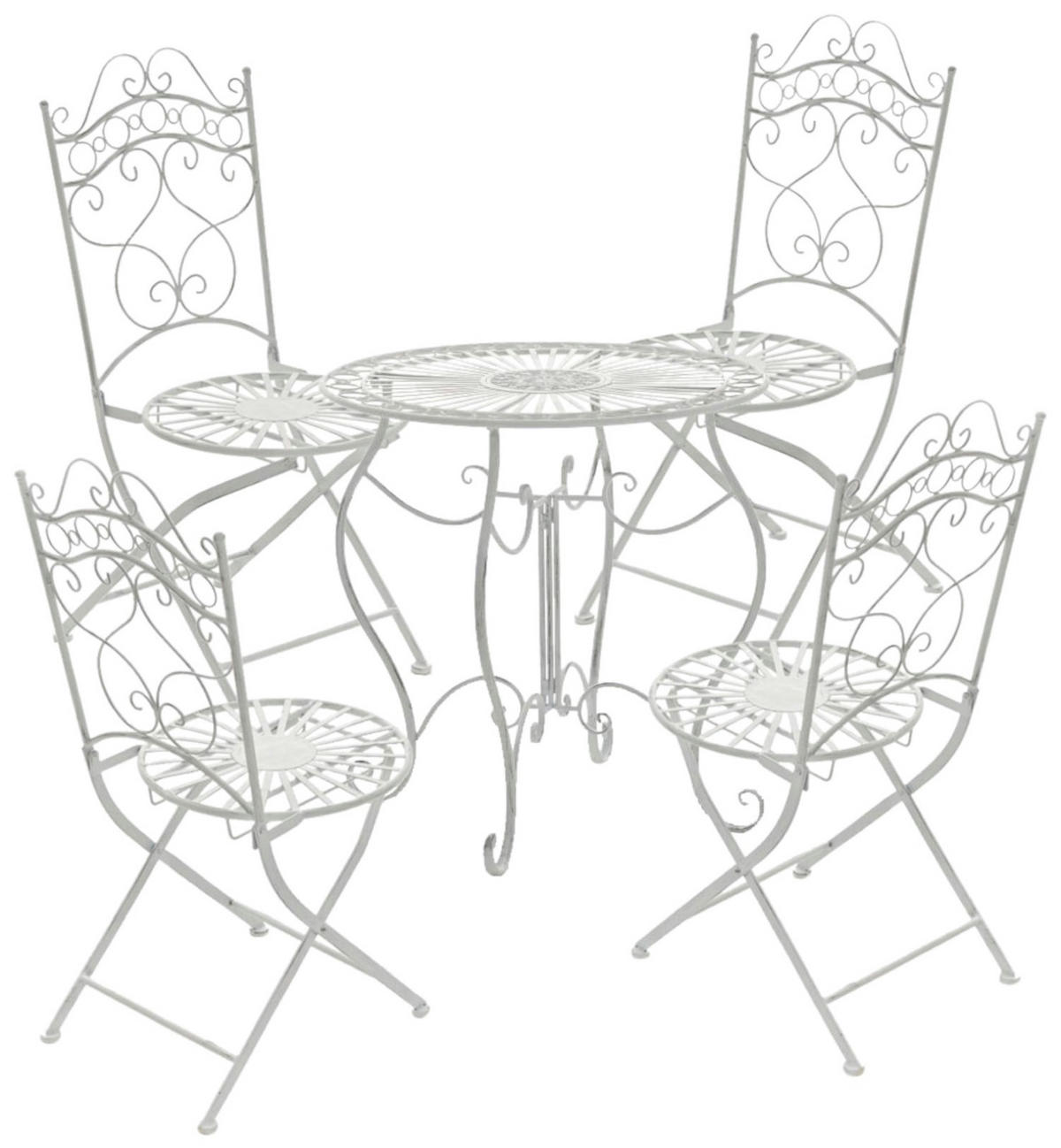 GARTENSTÜHLE Indi - 2er Set - antik weiß - Weiß, Metall (40/50/92cm) - TPFGarden