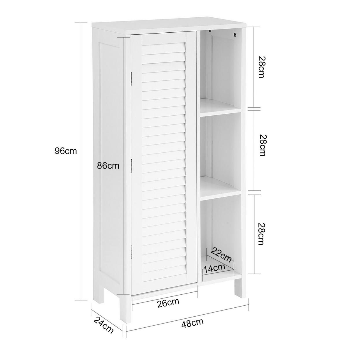 BADEZIMMERSCHRANK Weiß - Weiß, Holzwerkstoff (48/96/24cm) - SoBuy