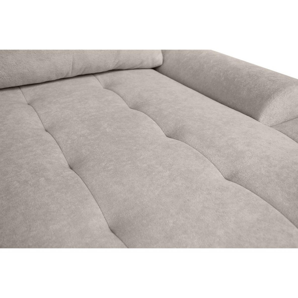 WOHNLANDSCHAFT Costa U Hellbraun, Velours - Hellbraun/Schwarz, Kunststoff/Textil (367/80/169cm) - Beautysofa