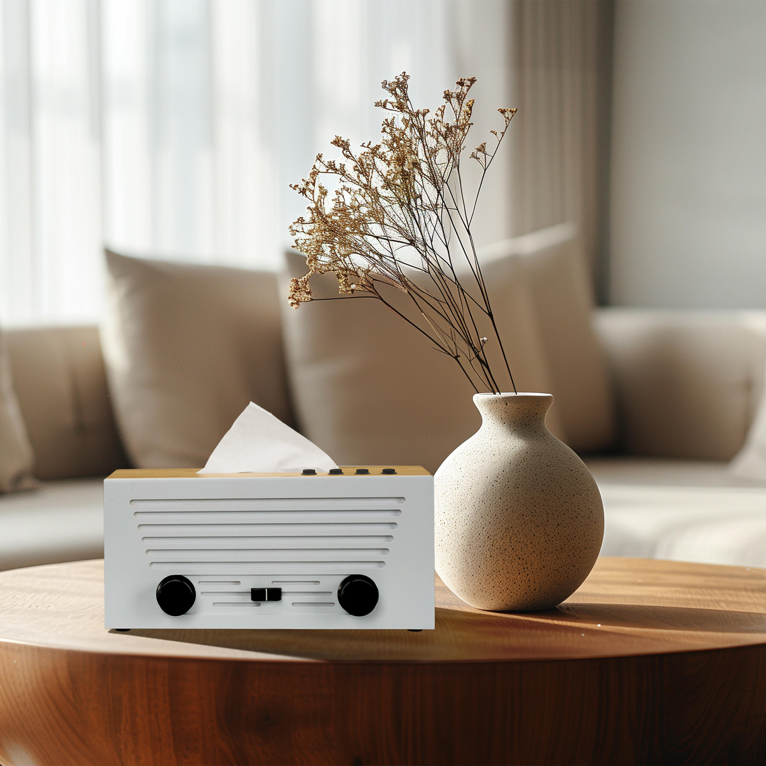 KOSMETIKTÜCHERBOX - Multicolor, Holz (16/24.5/12cm) - Relaxdays